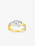 Bague triple en plaqué or 711-444