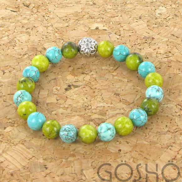 C67 Howlite turquoise + turquoise africaine