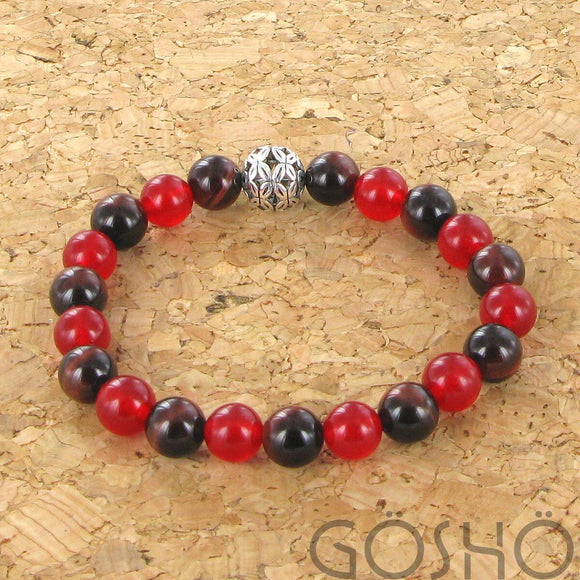 C70 oeil de taureau + agate rouge