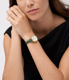 Carlie Mini dorée cuir vert