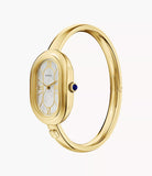 Montre jonc Sloan doré + fond blanc