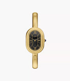 Montre jonc Sloan doré + fond noir