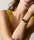 Montre jonc Sloan doré + fond noir