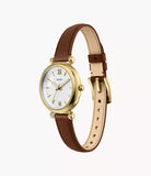 Montre Carlie mini en cuir brun