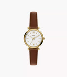 Montre Carlie mini en cuir brun