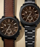 Montre Machine chronographe en acier noir