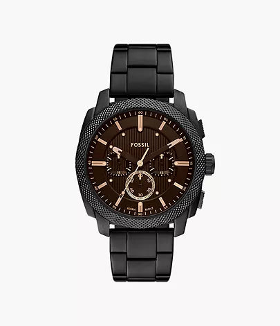 Montre Machine chronographe en acier noir