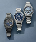 Montre Everett chronographe acier gris fumé