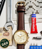 Montre Neutra chronographe cuir marron