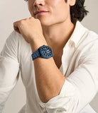 Machine chrono en acier bleu marine