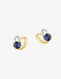 Boucles d'oreilles bicolore 18ct + saphir 384-386