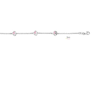 Bracelet cœurs roses en argent GK547
