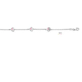 Bracelet cœurs roses en argent GK547