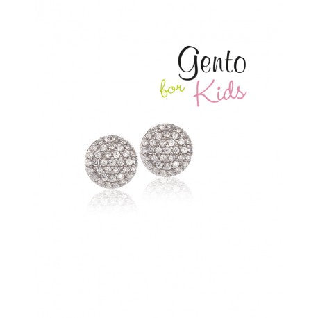 Boucles pavé zirconiums sur argent