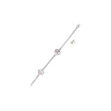 Bracelet cœurs roses en argent GK547
