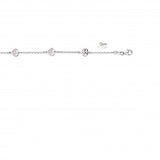 Bracelet cœurs roses en argent GK547