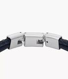 Bracelet Fossil multirang All Stacked Up en cuir bleu marine JF04703998
