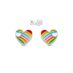 Boucles coeurs arc-en-ciel K2529