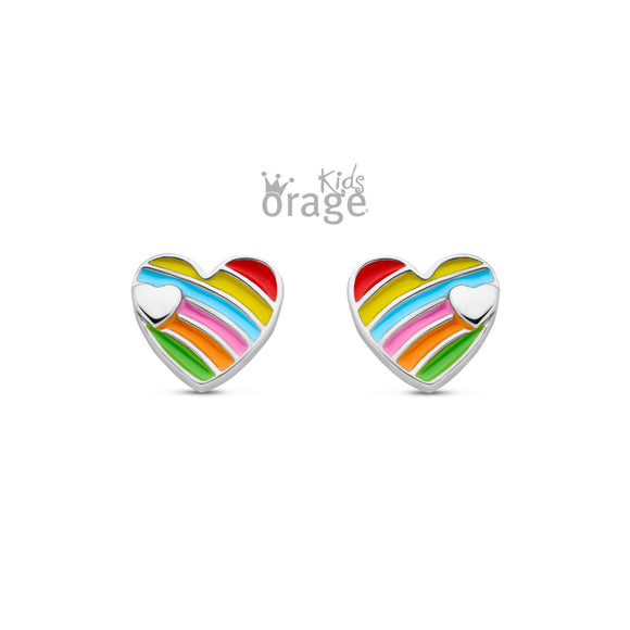 Boucles coeurs arc-en-ciel K2529