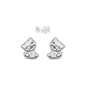 Boucles chats en email blanc K2547