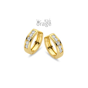 Boucles créoles en plaqué or et zirconiums K2601