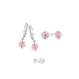 Boucles fleurs roses K2711