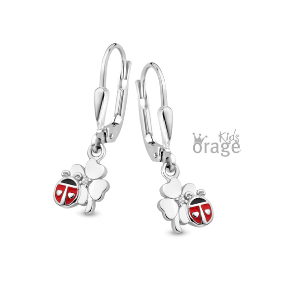 Boucles pendentes coccinelle et trèfle K2717