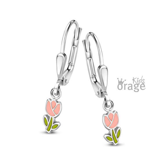 Boucles pendentes fleurs tulipes K2728