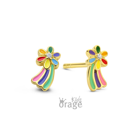 Boucles fleurs en plaqué or K2731