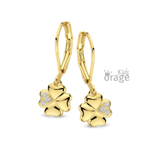 Boucles pendentes fleurs en plaqué or K2768