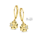 Boucles pendentes fleurs en plaqué or K2768