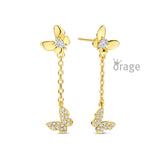 Boucles Plaqué or papillons 787-21