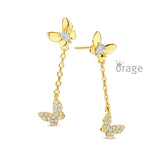Boucles Plaqué or papillons 787-21
