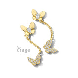 Boucles Plaqué or papillons 787-21