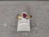Bague bicolore avec rubis en 9ct 422-111