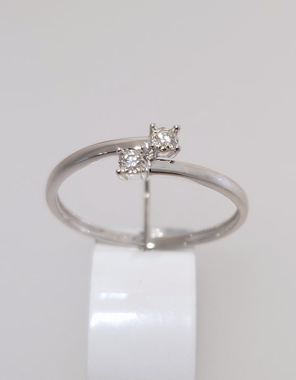 Bague or blanc 9ct et diamant 415-5