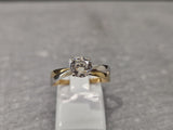 Bague bicolore avec zirconiums en 9ct 424-19