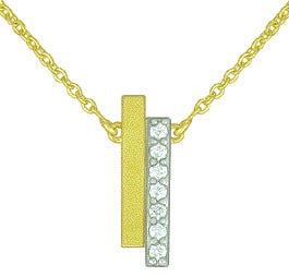 Collier or jaune et blanc 9ct et zirconium 455-11