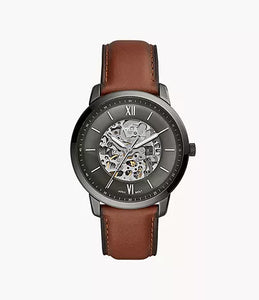 Montre Neutra automatique cuir ambre