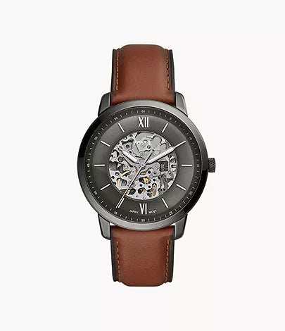 Montre Neutra automatique cuir ambre