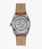 Montre Everett automatique en cuir marron