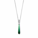 Collier en argent pierre verte et zirconiums N3R58