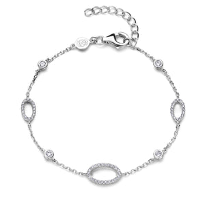 Bracelet en argent rhodié et zirconium 645-2133