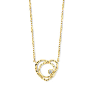 Collier coeur en plaqué or et zirconium Naiomy 755Z300
