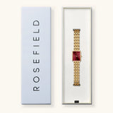 Rosefield Octagon XS dorée cadran bordeau