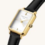 Rosefield Octagon XS dorée cuir noir