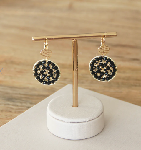 Boucles d'oreilles Santibé Paradis Noir et doré 782S27
