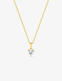 Collier solitaire zirconium coeur en plaqué or 755z-363