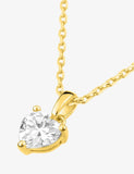 Collier solitaire zirconium coeur en plaqué or 755z-363