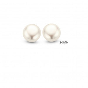 Boucles en argent rhodié avec perles d'eau douce 8mm 682-2364